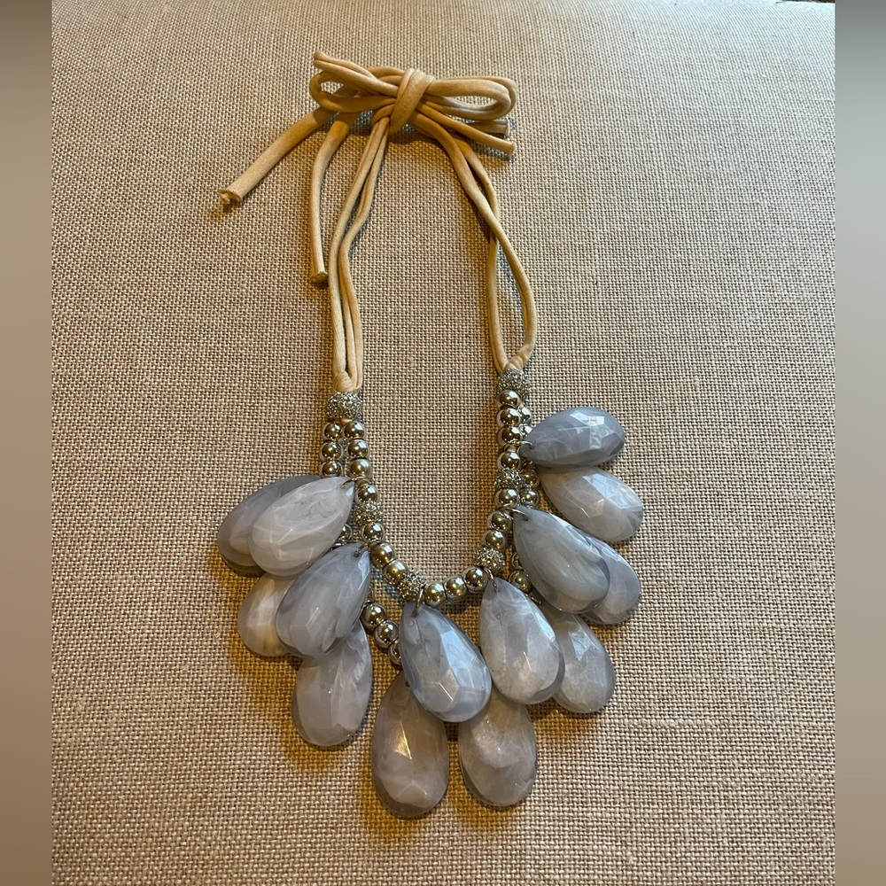 Anthropologie Tear Drop Stone Adjustable Length Necklace